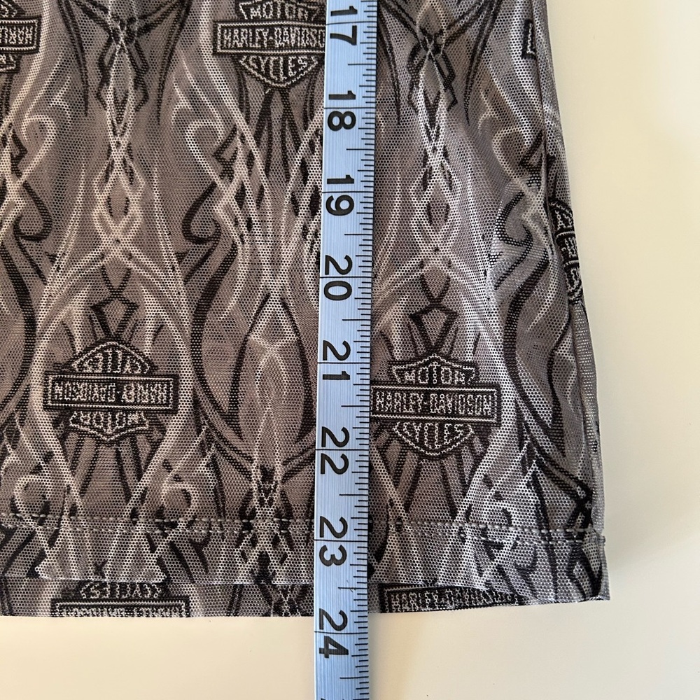 Harley-Davidson Women's Sheer Grey Graphic Top 90s Y2K - Picture 4 of 7